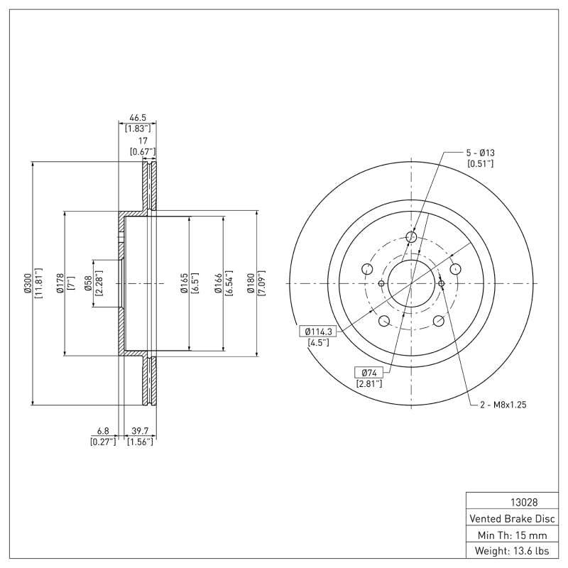 DFC 15 - 25 Subaru Legacy Rear Brake Rotor - BLOX Racing