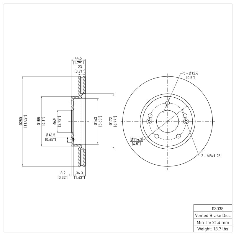 DFC 18 - 23 Hyundai Kona Front Brake Rotor - BLOX Racing