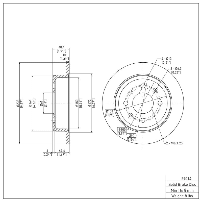 DFC 90 - 01 Acura Integra Rear Brake Rotor - BLOX Racing