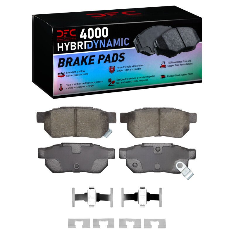 DFC 99 - 00 Honda Civic Rear 4000 HybriDynamic Brake Pads and Hardware Kit - BLOX Racing