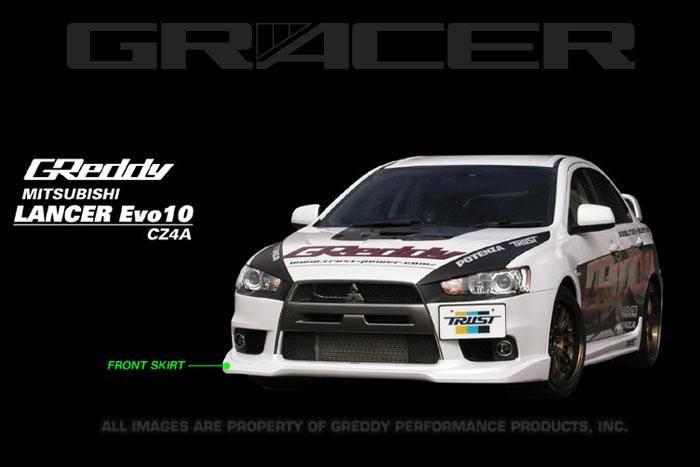 GReddy 08+ Mitsubishi Evolution X Urethane Front Lip Spoiler - BLOX Racing