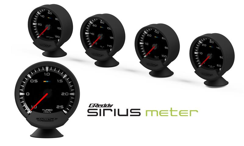 GReddy Sirius Vision Display (Turbo / Press / Temp / Voltage) 68mm Clear Thin - Film EL Display Gauge - BLOX Racing