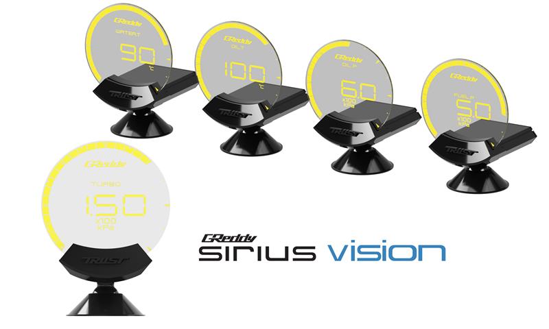 GReddy Sirius Vision Display (Turbo / Press / Temp / Voltage) 68mm Clear Thin - Film EL Display Gauge - BLOX Racing