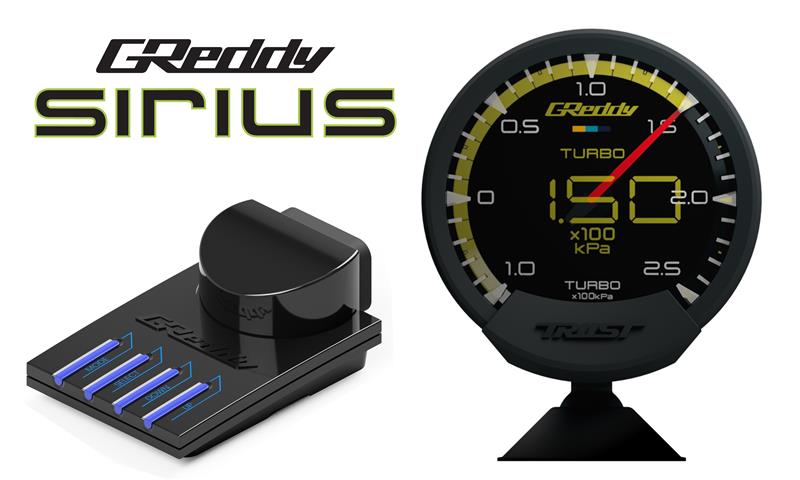 GReddy Sirius Vision Display (Turbo / Press / Temp / Voltage) 68mm Clear Thin - Film EL Display Gauge - BLOX Racing