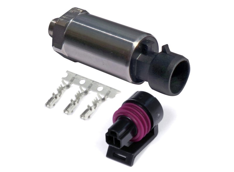 Haltech 150 PSI Motorsport (SS Diaphragm) Fuel/Oil/Wastegate 1/8 NPT Pressure Sensor w/Plug & Pins - BLOX Racing