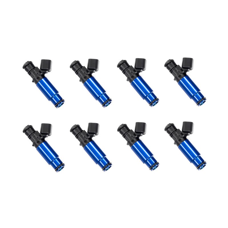 Injector Dynamics 1750-XDS - Injectors 60mm / 14mm Top O-ring 14mm Blue Bottom Adaptor - Set of 8 - BLOX Racing