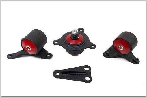 Innovative 02 - 05 Civic K - Series Black Steel Mounts 75A Bushings (Not K24 Trans) - BLOX Racing