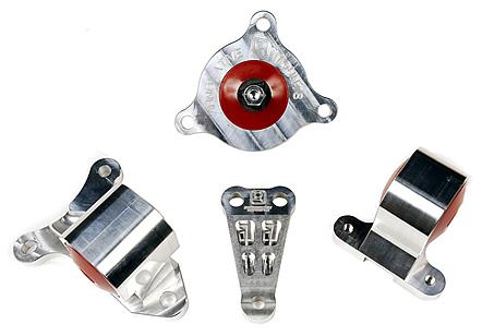 Innovative 02 - 06 Acura RSX K - Series Silver Aluminum Mounts 75A Bushings (Not K24 Trans) - BLOX Racing