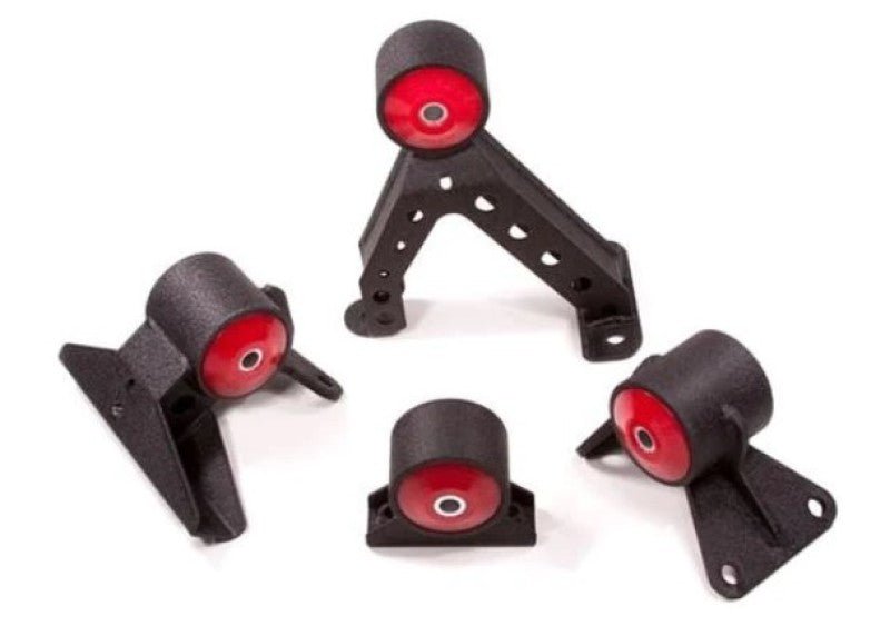 Innovative 07 - 13 Mitsubishi Evolution 4B11T Black Steel Mounts 75A Bushings - BLOX Racing