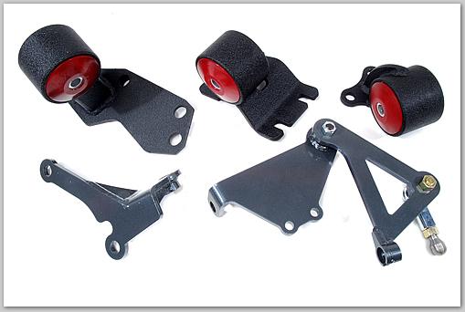 Innovative 88 - 91 Civic B - Series Black Steel Mounts 75A Bushings (Cable to Hydro Conversion) - BLOX Racing