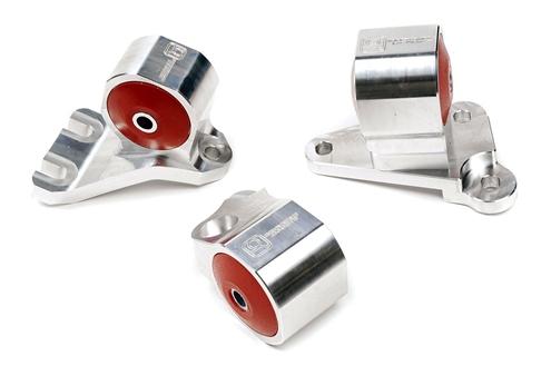 Innovative 90 - 91/92 - 93 Acura Integra GS - R Silver Aluminum Billet Mount Kit 75A Bushings (Cable) - BLOX Racing