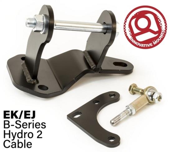 Innovative 96 - 00 Civic B - Series Black Steel Hydro to Cable Trans Conversion Bracket and Actuator - BLOX Racing