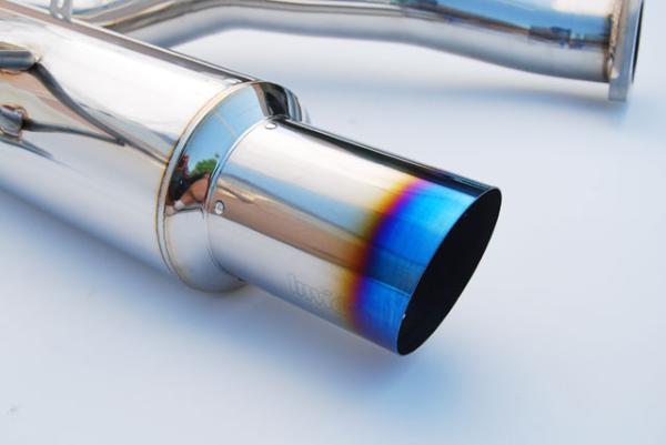 Invidia 08-09 WRX Sedan 76mm (101mm tip) RACING Titanium Tip Cat-back Exhaust - BLOX Racing