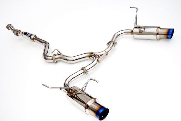 Invidia 08-11 STi Hatch / 11 WRX Hatch Dual N1 Single Layer Titanium Tipped Cat-back Exhaust - BLOX Racing