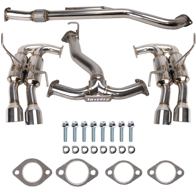 Invidia 2022+ Subaru WRX Gemini Single Layer Quad Stainless Steel Tip Cat-Back Exhaust - BLOX Racing