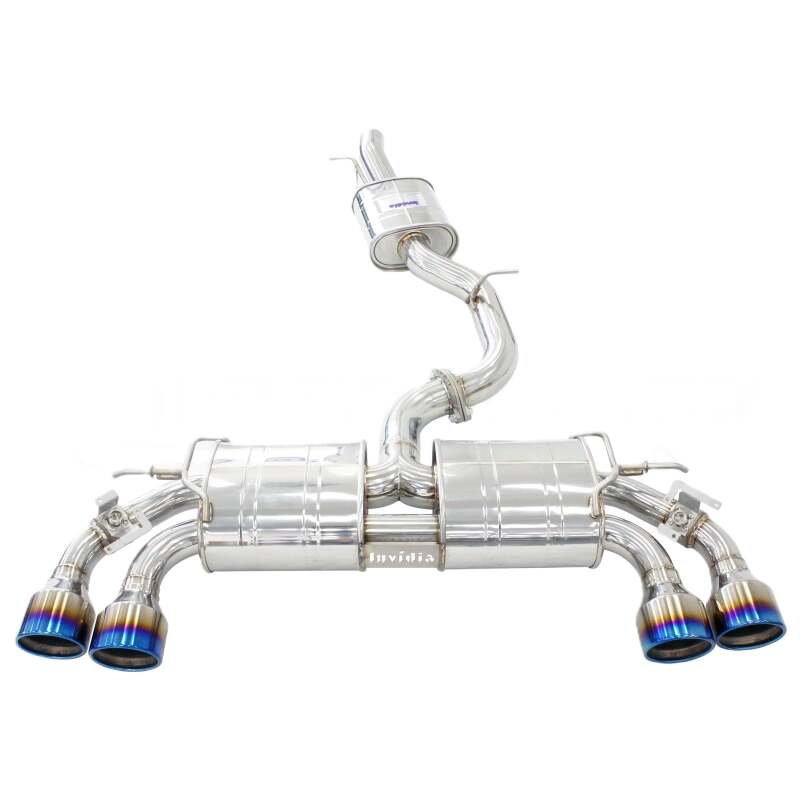 Invidia 2022+ Volkswagen Golf R MK8 76mm R400 Valved Cat Back Exhaust Rolled Titanium Tips - BLOX Racing