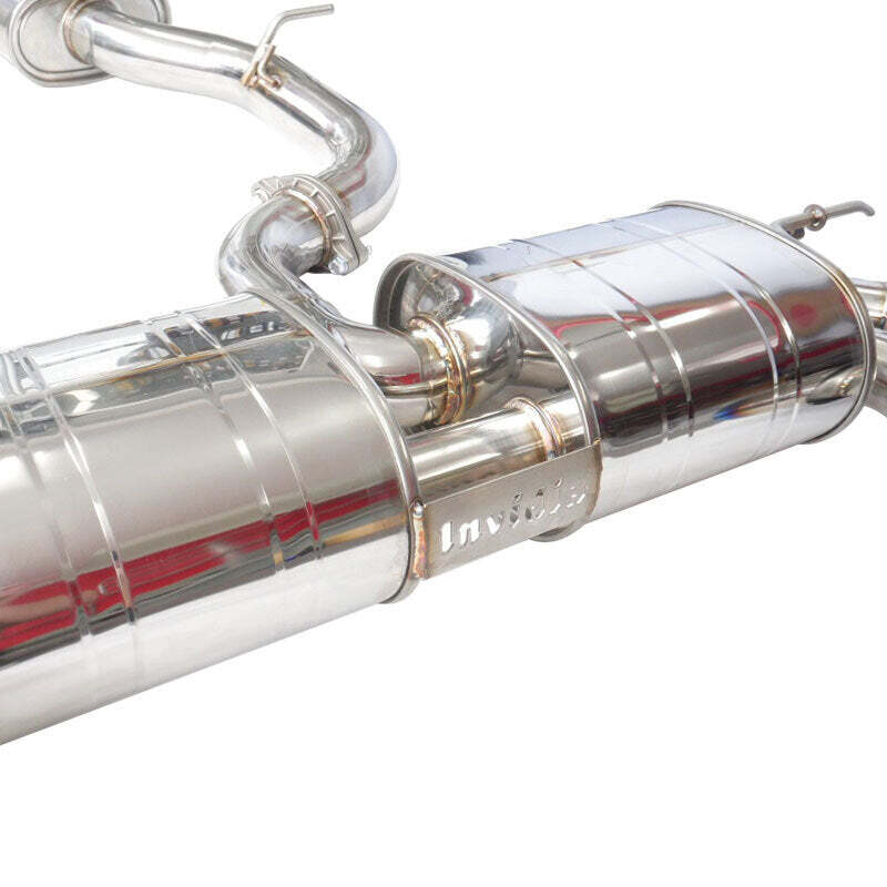 Invidia 2022+ Volkswagen Golf R MK8 76mm R400 Valved Cat Back Exhaust Rolled Titanium Tips - BLOX Racing