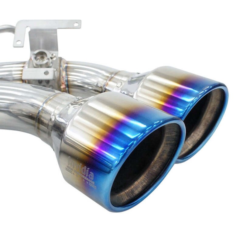 Invidia 2022+ Volkswagen Golf R MK8 76mm R400 Valved Cat Back Exhaust Rolled Titanium Tips - BLOX Racing