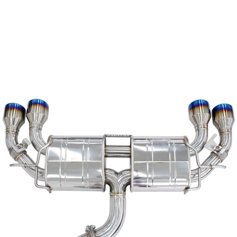 Invidia 2022+ Volkswagen Golf R MK8 76mm R400 Valved Cat Back Exhaust Rolled Titanium Tips - BLOX Racing