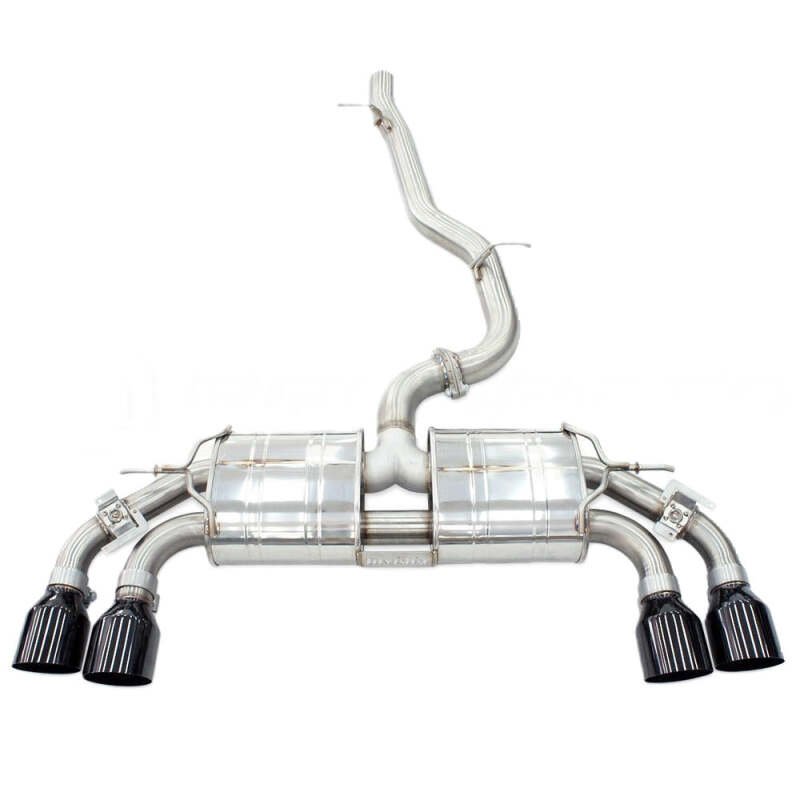 Invidia 2022+ Volkswagen Golf R MK8 76mm R400 Valved Cat Back Exhaust Straight Cut Black Tips - BLOX Racing