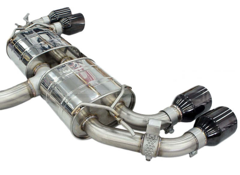 Invidia 2022+ Volkswagen Golf R MK8 76mm R400 Valved Cat Back Exhaust Straight Cut Black Tips - BLOX Racing