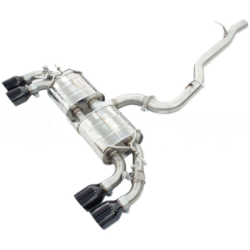 Invidia 2022+ Volkswagen Golf R MK8 76mm R400 Valved Cat Back Exhaust Straight Cut Black Tips - BLOX Racing