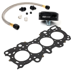 LS VTEC Kit Oil Adapter Block, Fittings, Hose Assembly - Honda B - Series - BLOX Racing