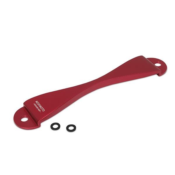 Mishimoto Subaru CNC Battery Tie-Down - Red - BLOX Racing
