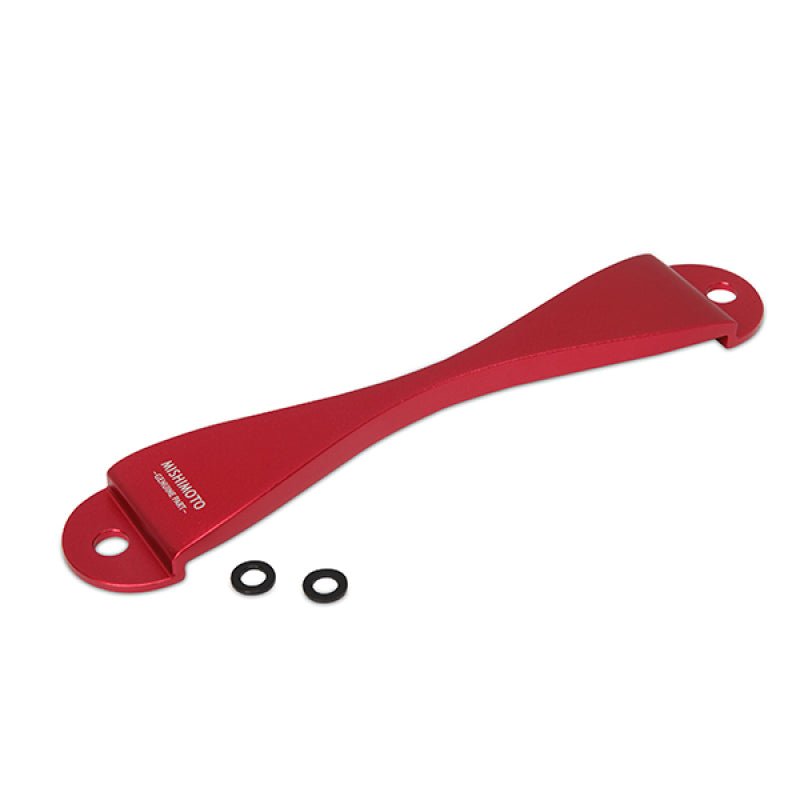 Mishimoto Subaru CNC Battery Tie-Down - Red - BLOX Racing
