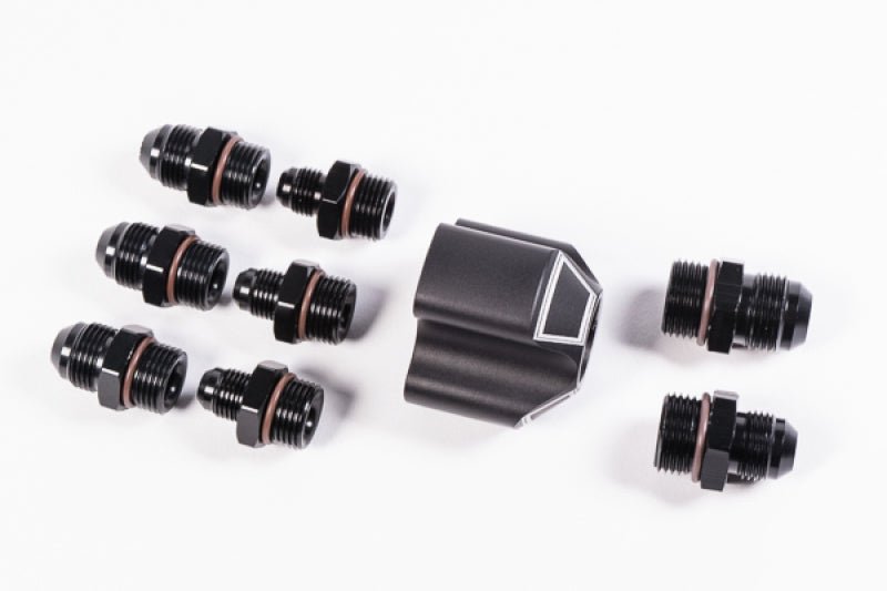 Radium Engineering 3 Into 1 Distribution Block w/ Fittings - BLOX Racing