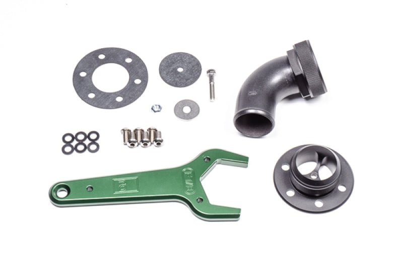 Radium Remote Mount Fill Neck - 24AN Elbow - 1.5in Barb - BLOX Racing