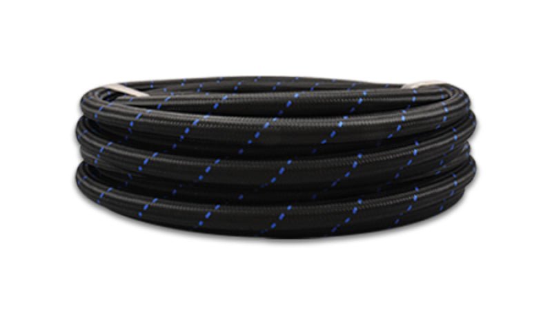 Vibrant - 10 AN Two - Tone Black/Blue Nylon Braided Flex Hose (5 foot roll) - BLOX Racing