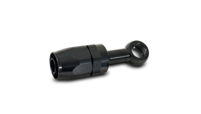 Vibrant -10AN Banjo Hose End Fitting for use with M16 or 5/8in Banjo Bolt - Aluminum Black - BLOX Racing