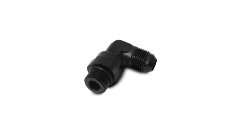 Vibrant - 10AN Male Flare to Male - 10AN ORB Swivel 90 Degree Adapter Fitting - Anodized Black - BLOX Racing