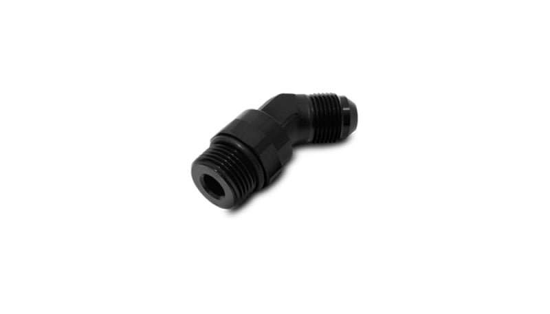 Vibrant - 10AN Male to Male - 10AN Straight Cut 45 Degree Adapter Fitting - Anodized Black - BLOX Racing