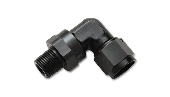 Vibrant -10AN to 1/2in NPT Female Swivel 90 Degree Adapter Fitting - BLOX Racing