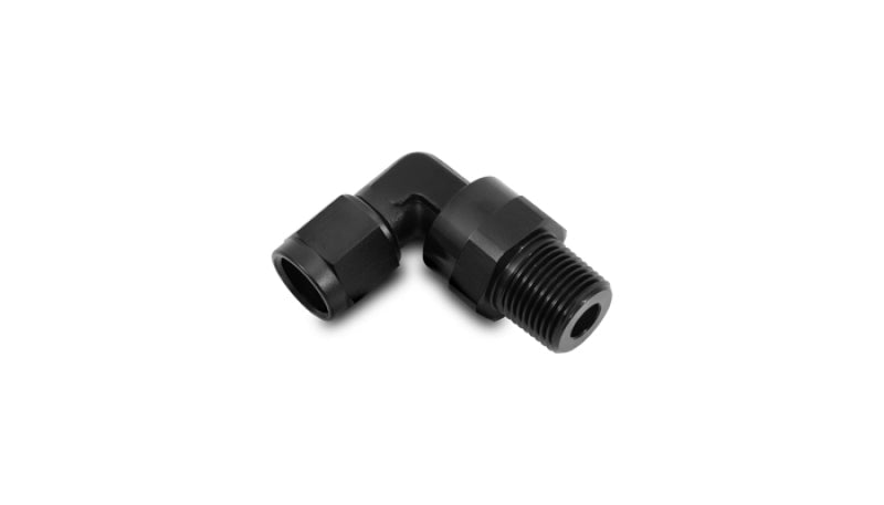 Vibrant -10AN to 1/2in NPT Female Swivel 90 Degree Adapter Fitting - BLOX Racing