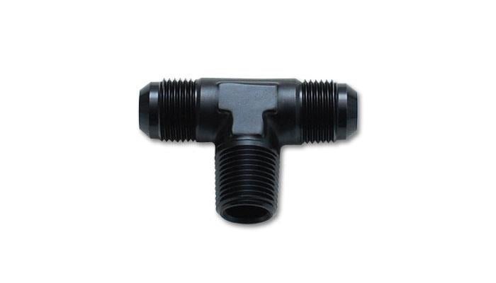 Vibrant -10AN x 1/2in NPT Flare to Pipe Tee Adapter Fitting - Aluminum - BLOX Racing