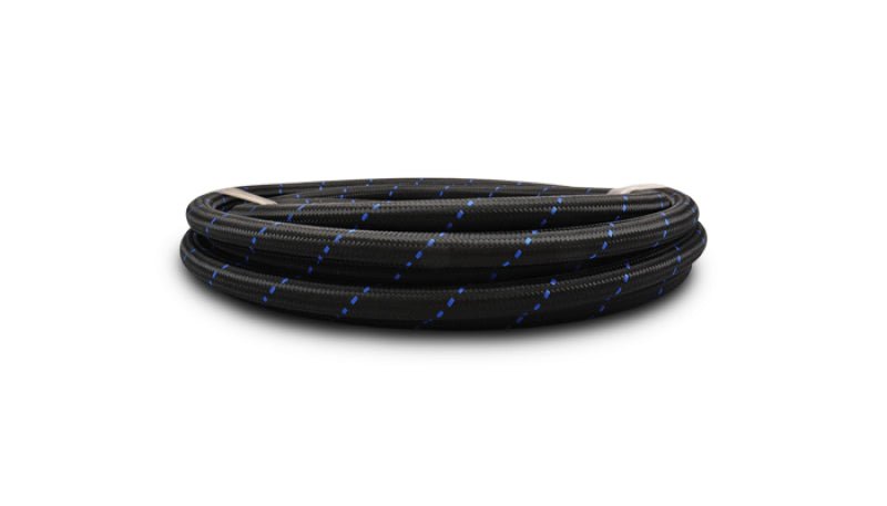 Vibrant - 12 AN Two - Tone Black/Blue Nylon Braided Flex Hose (5 foot roll) - BLOX Racing