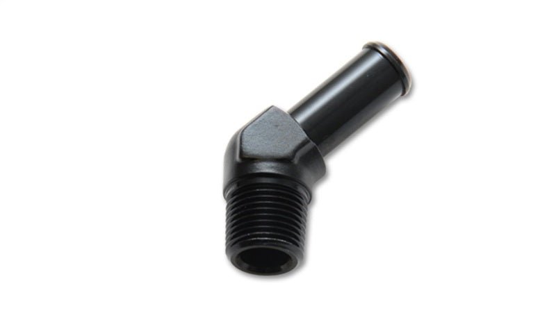 Vibrant 1/2 NPT to 5/8in Barb Straight Fitting 45 Deg Adapter - Aluminum - BLOX Racing