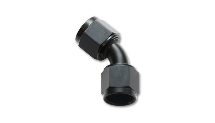 Vibrant -12AN X -12AN Female Flare Swivel 45 Deg Fitting (AN To AN) -Anodized Black Only - BLOX Racing