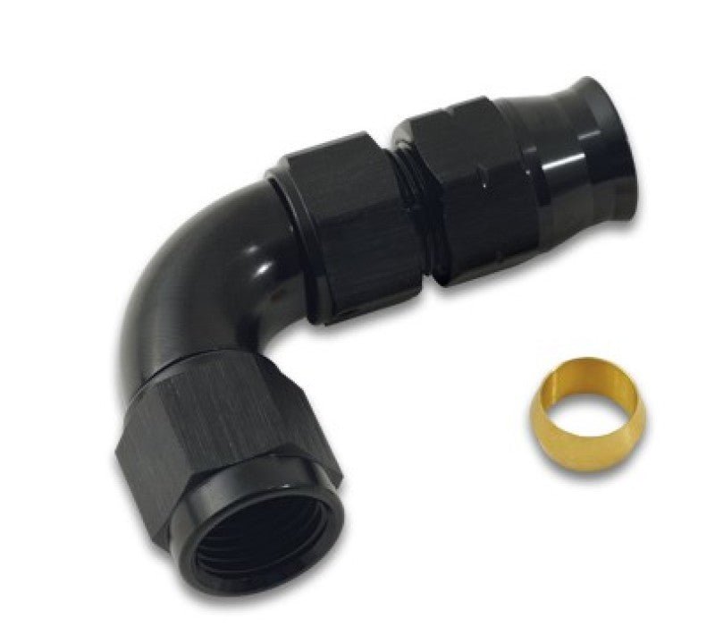 Vibrant 1/2In Tube to - 8AN Female 90 Degree Union Adapter Fitting w/ Olive Inserts - BLOX Racing