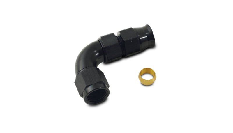 Vibrant 1/2In Tube to - 8AN Female 90 Degree Union Adapter Fitting w/ Olive Inserts - BLOX Racing