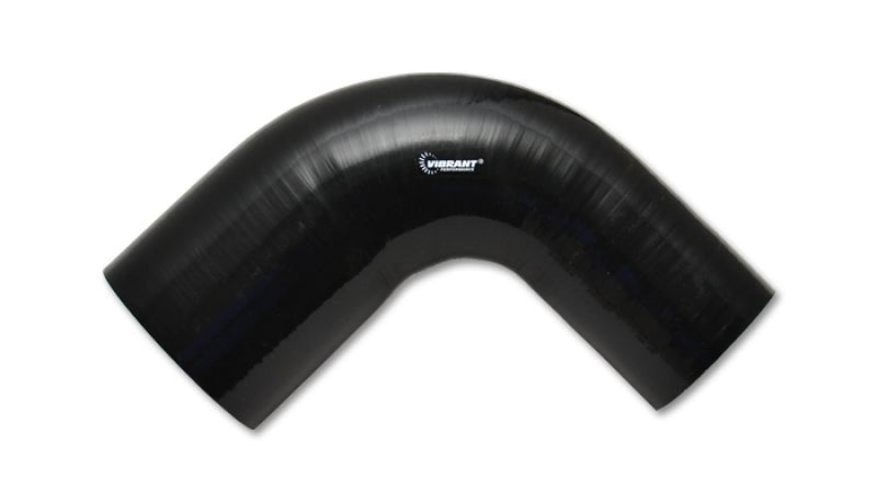 Vibrant 1.5in ID x 2in ID x 4in Long Gloss Black Silicone 90 Degree Transition Elbow - BLOX Racing