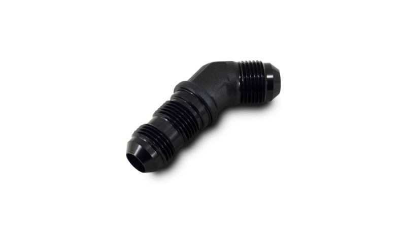 Vibrant - 16AN Bulkhead Adapter 45 Deg Elbow Fitting - Anodized Black - BLOX Racing