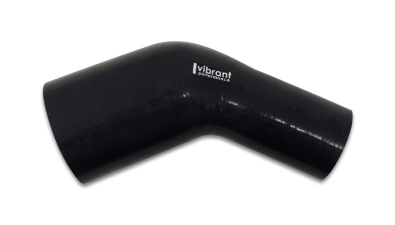 Vibrant 2.00in ID x 2.50in ID Gloss Black Silicone 45 Degree Transition Elbow - BLOX Racing