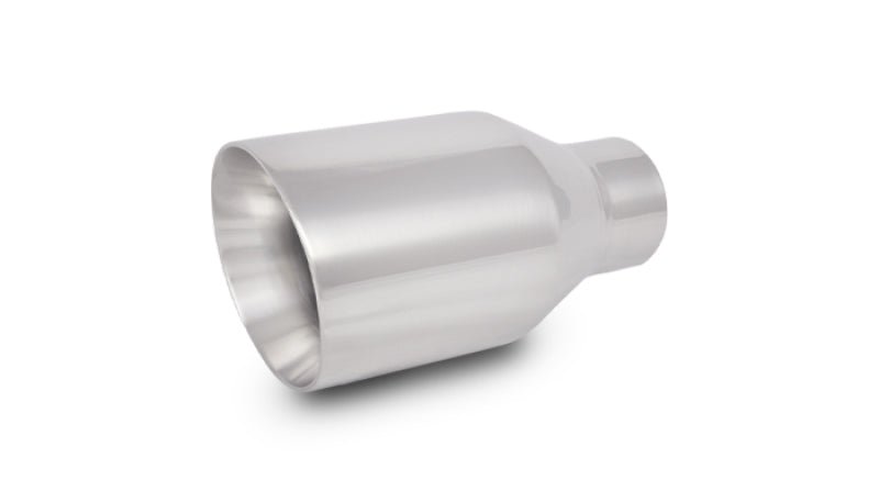 Vibrant 2.5in ID Single 4in OD Round SS Exhaust Tip (Double Wall Angle Cut) - BLOX Racing