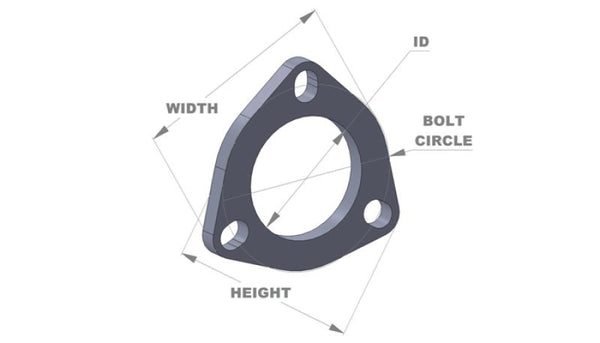 Vibrant T304 SS 4 Bolt Flange for 3.5in O.D. Oval tubing main image 1