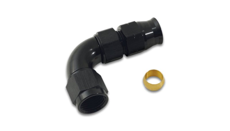Vibrant 3/8In Tube to - 6AN Female 90 Degree Union Adapter Fitting w/ Olive Inserts - BLOX Racing