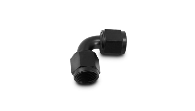 Vibrant - 3AN Female 90 Degree Union Adapter (AN to AN) - Anodized Black Only - BLOX Racing